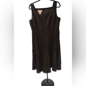 Talbots Irish Linen Elegant Black Sleeveless Dress SZ 14